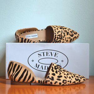 Steve Madden Leopard and Tiger print flats